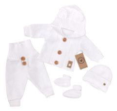 Z&Z Z&Z 4-dílná kojenecká soupravička, kabátek, tepláčky, čepička a botičky - bílá