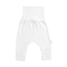 Baby Nellys Žebrovaná rostoucí souprava 4D, zavin. body, kalhoty, kabátek a čepička, bílá - 50-56 (0-2m)