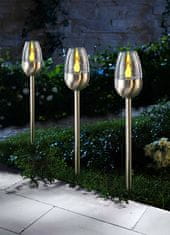 Strend Pro Lampa Strend Pro Candle, solárna, 1x LED, nerez, 6x28 cm, Sellbox 24 ks (24 ks)
