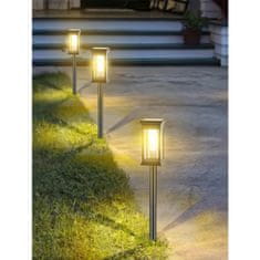 LUMILED 6x Solárna záhradná lampa LED do zeme DOREA 55cm IP65 3000K Teplá biela