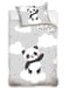 Obliečky bavlna do postieľky Panda na obláčiku 100x135, 40x60 cm