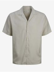 Jack&Jones Béžová pánska košeľa s krátkym rukávom Jack & Jones Aaron S