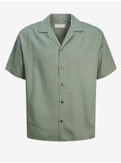 Jack&Jones Zelená pánska košeľa s krátkym rukávom Jack & Jones Aaron S