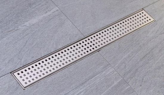Gelco Manus quadro podlahový žľab z nerezové oceli s roštom, l-650, dn50 (GMQ32)