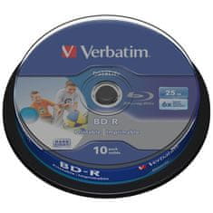 VERBATIM BD disk BD-R SL 25GB 6x, printable, spindle, 10ks (43804)