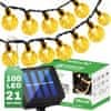 Solárne záhradné svietidlo LED světelný řetěz 21,8m Girlanda GALLA 2 s 100x LED ozdobnými guličkami 3000K Teplá biela