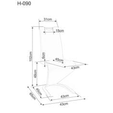 Signal Jedálenská stolička H-090 - brúsená oceľ/čierna