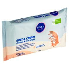 Nivea Baby Soft & Cream Čistiace a ošetrujúce obrúsky 57 ks