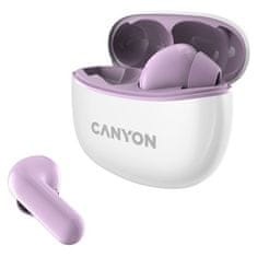 Canyon Slúchadlá do uší TWS-5 BT - bílá/ fialová
