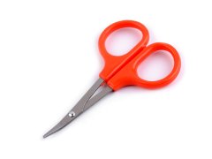 Nožnice malé zahnuté dĺžka 9 cm - oranžová (4 ks)