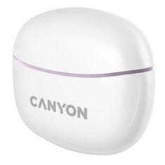 Canyon Slúchadlá do uší TWS-5 BT - bílá/ fialová