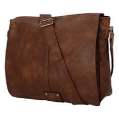 Paolo Bags Praktická a módne univerzálna veľká koženková taška s chlopňou Berta, hnedá