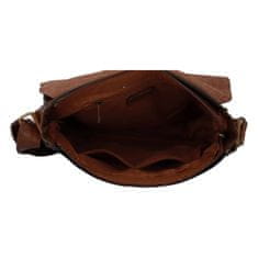 Paolo Bags Praktická a módne univerzálna veľká koženková taška s chlopňou Berta, hnedá