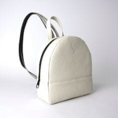 VegaLM Malý ruksak z pravej kože v krémovej farbe