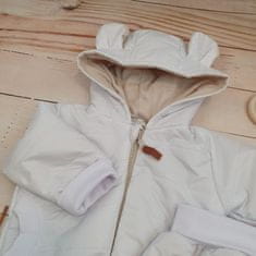 Z&Z Stylová prošívaná bunda s kapucí + kalhoty - bílá - 80-86 (12-18m)