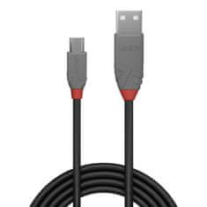 Lindy Kábel USB 2.0 A-MICRO-B M/M 1m, High Speed, čierny, Anthra Line