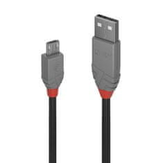 Lindy Kábel USB 2.0 A-MICRO-B M/M 0.2m, High Speed, čierny, Anthra Line