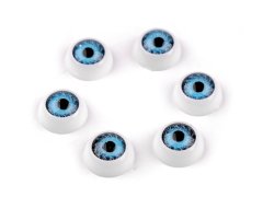 Plastové oči na nalepenie Ø12 mm - modrá (6 ks)