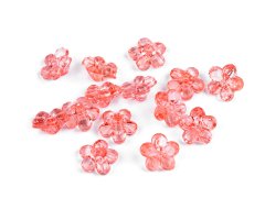 Plastové gombíky / korálky kvet Ø12 mm - ružová ostrá svetlá (5 g)