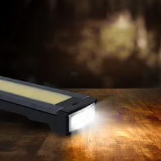 Solight Solight pracovná nabíjacia LED lampa, 500lm plus 70lm, COB, Li-Ion, USB, čiernooranžová WM20