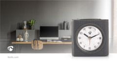 Nedis Analogue Desk Alarm Clock | Snooze function | Backlight | Grey / White 