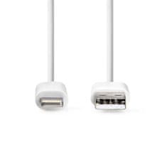 Nedis Bleskový kábel | USB 2.0 | Apple Lightning 8-pin | USB-A samec | 480 Mbps | Poniklované | 3,00 m | Okrúhle | PVC | Biela | Označenie 