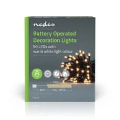 Nedis Christmas Lights | String | 96 LED's | Warm White | 7.20 m | Light Effects: 7 | Indoor or Outdoor | Battery Powered 