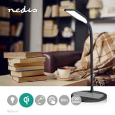 Nedis LED Lamp with Wireless Charger | Dimmer - On Device | LED / Qi | 10 W | With Dimming | Cold White / Natural White / Warm White | 2700 - 6500 K 