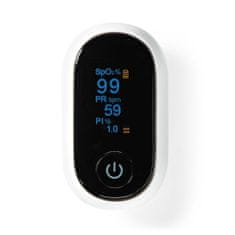 Nedis SmartLife kyslíkomer | Bluetooth | OLED displej | Zvukový alarm / Perfúzny index / Frekvencia pulzu / Vysoko presný snímač / Rušenie pohybu / Saturácia kyslíkom (SpO2) | biely 
