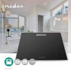 Nedis Personal Scale | Digital | Black | Tempered Glass | Maximum weighing capacity: 150kg 