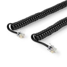 Nedis Telecom cable | RJ10 Male | RJ10 Male | 5.00 m | Cable design: Coiled | Cable type: RJ10 | Black 