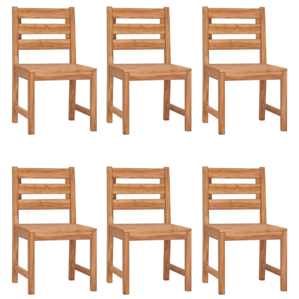 Vidaxl Záhradné stoličky 6 ks masívne tíkové drevo