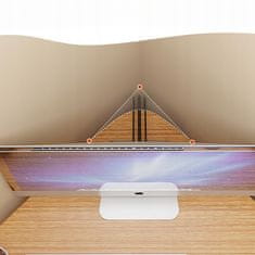 MUVU Rohový trojstranný PC stôl so stolíkmi Moderný biely loft 80x75