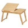 Bambusový stôl, stolík na notebook, podnos na raňajky s 5 nastaviteľnými uhlami sklonu, malá zásuvka, prírodný LLD01N