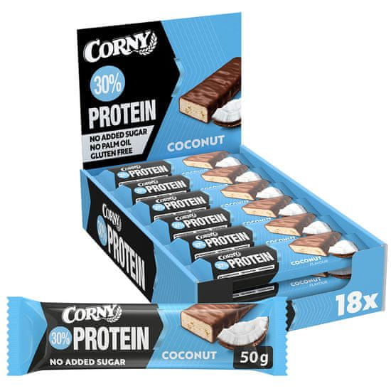 CORNY proteínová tyčinka 30% kokos 18 x 50 g