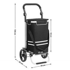Songmics Nákupný vozík, nákupná taška s chladiacou priehradkou 35l, 44x35x100cm