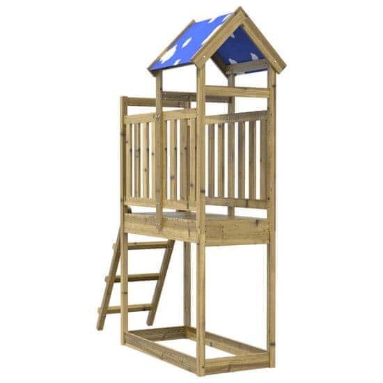 Vidaxl Hracia veža s rebríkom 110,5x52,5x215 cm impreg. drevo borovica