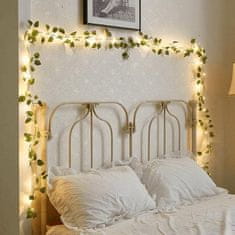 HOME & MARKER® Vonkajšie dekoratívne solárne osvetlenie s umelými listami (5 m, 50 svetielok – teplá biela farba) | LEAFGLO