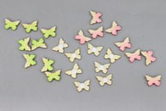 Autronic Motýľ na prilepenie, 12 kusov v sáčku, drevená dekorácia, cena za 1 sáčok VEL810405