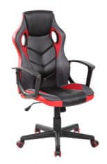 ModernHome Otočná herná stolička FERO červeno-čierna