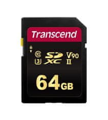 Transcend 64GB SDXC 700S (Class 10) UHS-II U3 V90 MLC pamäťová karta, 285 MB/s R, 180 MB/s W