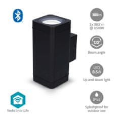 Nedis Vonkajšie svetlo Smartlife | 760 lm | Bluetooth | 8,5 W | Teplá až studená biela | 2700 - 6500 K | ABS | Android / IOS 