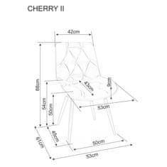 Signal Jedálenská stolička CHERRY II VELVET - čierny mat/bluvel 14