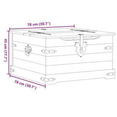 Vidaxl Úložný box Corona 78x78x45 cm borovicový masív