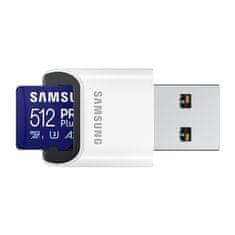 SAMSUNG Paměťová karta PRO Plus MicroSDXC 512GB + USB adaptér