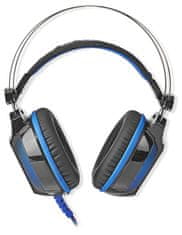 Nedis herný headset GHST500BK/ drôtové slúchadlá + mikrofón/ zvuk 7.1/ LED/ USB/ kábel 2,1 m/ čierno-modrý