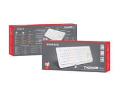 Genesis herná klávesnica THOR 230/TKL/RGB/Outemu Red/Bezdrôtová USB + Bluetooth/US layout/Biela