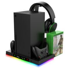 Ipega XBX023S Multifunkčný Nabíjací RGB Stojan s Chladením pre Xbox Series X