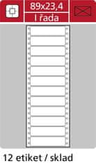 Samolepiace tabelačné etikety SK Label - jednoradové, 89,0 x 23,4 mm, 6 000 ks