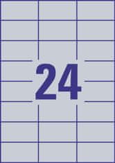 Avery Zweckform Veľmi odolné polyesterové etikety - strieborné, 70 x 37 mm, 480 ks